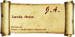 Janda Anna névjegykártya